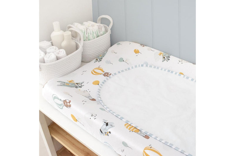 Living Textiles Infant Cotton Change Pad Cover & Liner Set Up Up & Away Stripes