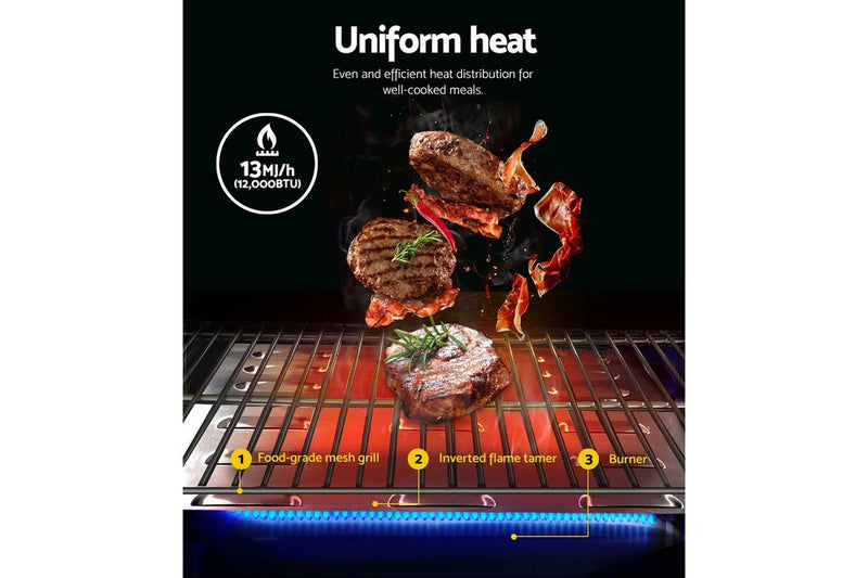 Grillz 32x51cm Portable Gas BBQ Grill