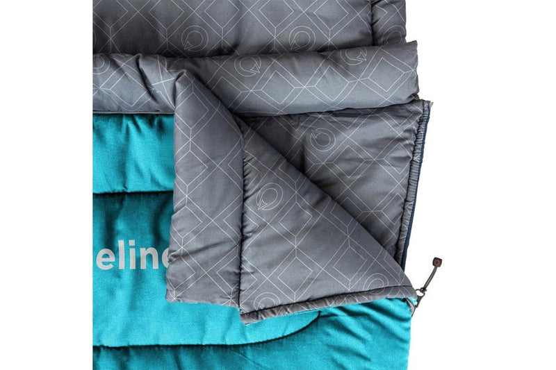 Quest Ridgeline 220cm -5C Sleeping Bag w Carry Bag Outdoor Camping Hiking Blue