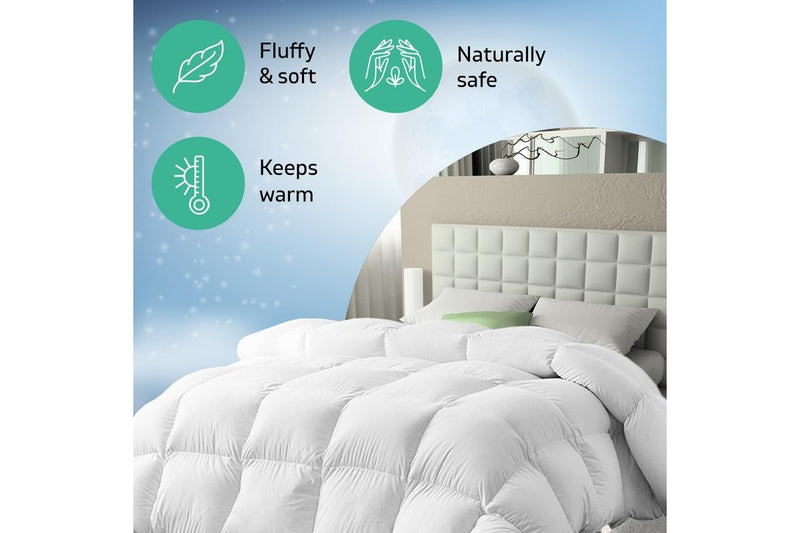 King Size Bedding Goose Down Feather Quilt Doona Duvet Winter 500GSM White