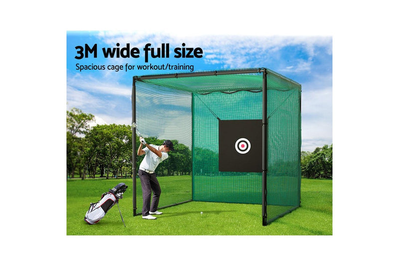 Everfit 3m Golf Practice Net Hitting Cage with Steel Frame Baseball Training