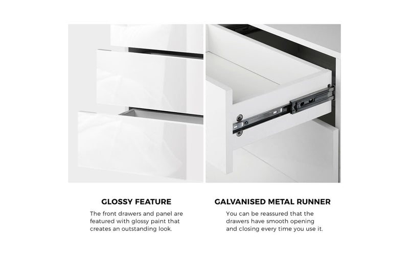 Oikiture Bedside Tables Set of 2 LED Nightstand