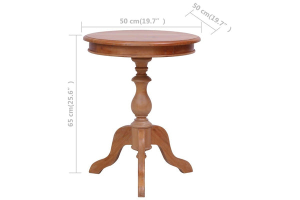 Side Table Natural 50x50x65 cm Solid Mahogany Wood vidaXL