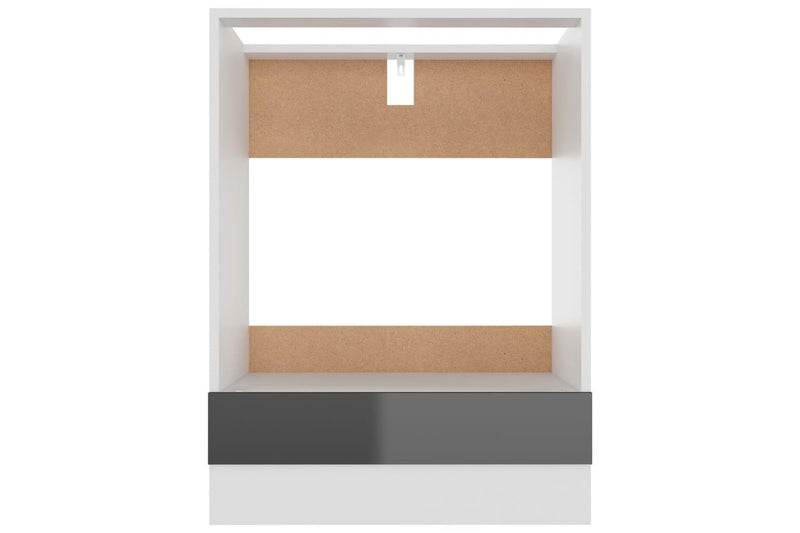 Oven Cabinet High Gloss Grey 60x46x81.5 cm Engineered Wood vidaXL