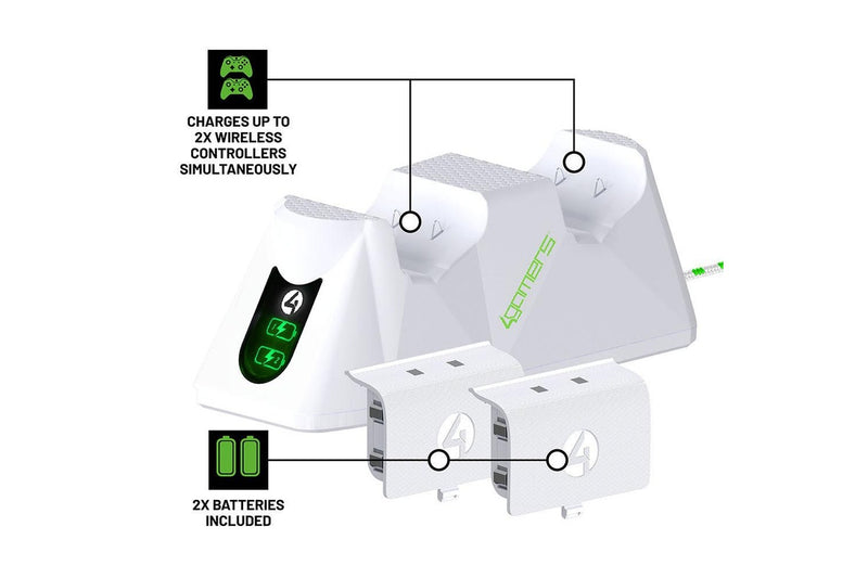 4Gamers Xbox Series X/S SX-C100 Twin Charging Dock (White)