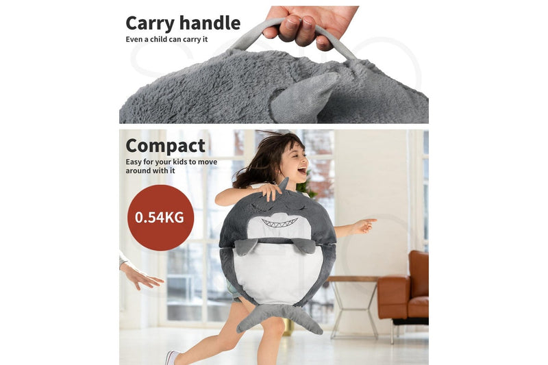 Mountview Sleeping Bag Child Pillow Stuffed Toy Kids Bags Gift Shark 180cm L