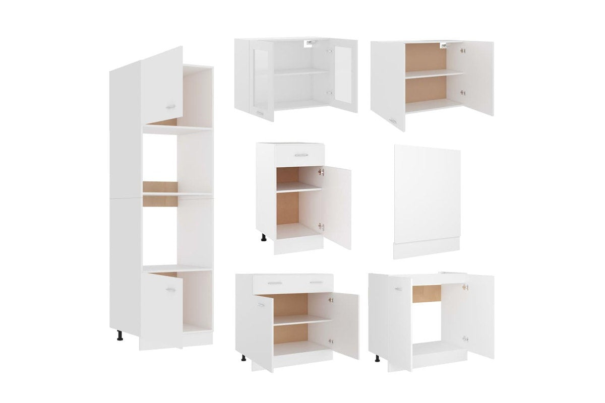 7 Piece Kitchen Cabinet Set White Engineered Wood vidaXL