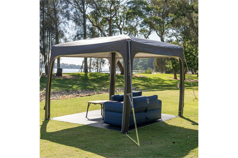 Quest Outdoors 175x80cm Air Inflatable Sofa 3 Camping Picnic Furniture Blue