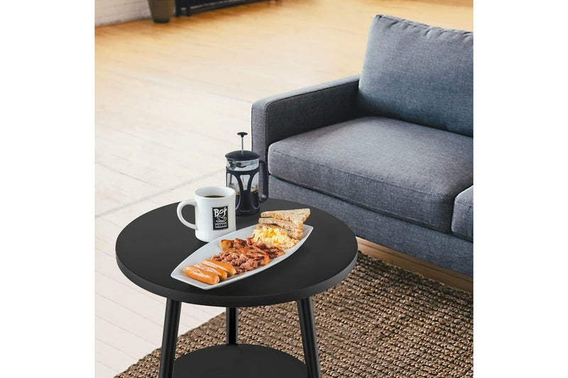 2-Layer Round Coffee Table, End Tables Living Room