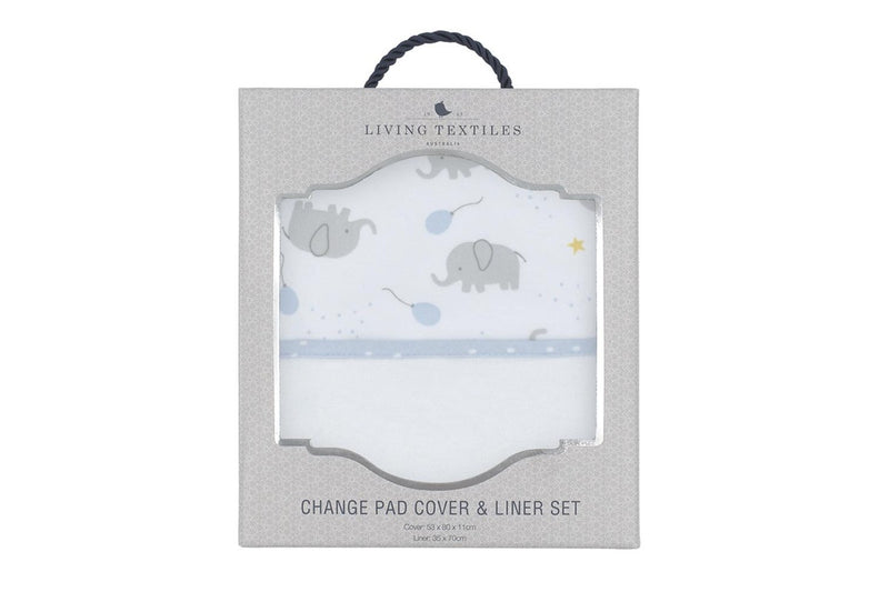 Living Textiles Cotton Jersey Nursery Change Pad Cover & Liner Mason Elephant