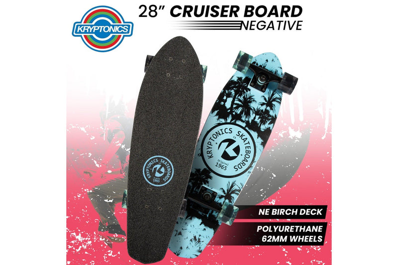 Kryptonics 28-inch Cruiser Board Skateboard - Negative