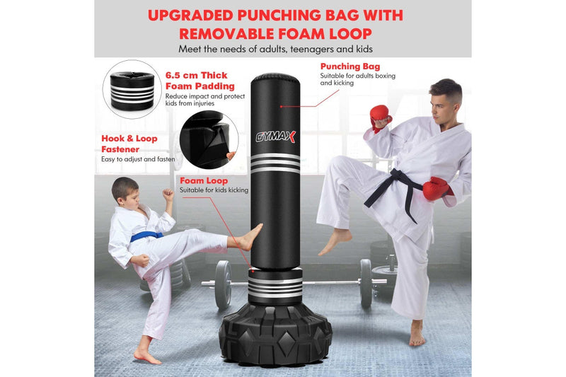 Costway 1.7m MMA Boxing Punching Bag UFC Low Kick Training Punchbag Fast Rebound Stand w/Shock Absorber&Fillable Base