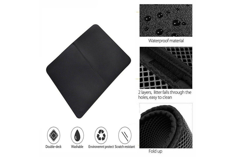 Waterproof Double-Layer Cat Litter Mat Trapper Foldable Pad Pet Rug Home L
