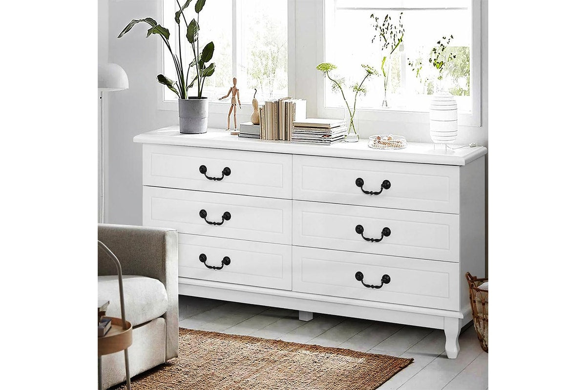 Chest of Drawers Dresser Table Lowboy Storage Cabinet White KUBI Bedroom