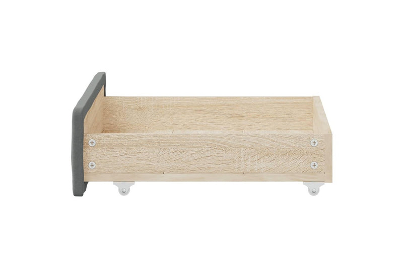 Bed Drawers 2 Pcs Dark Grey Engineered Wood And Fabric Bedside Tables