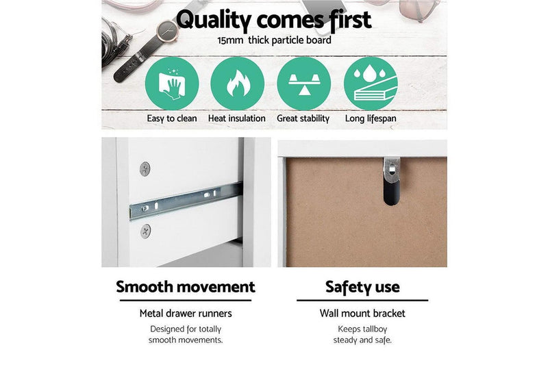 6 Chest of Drawers Tallboy Cabinet Storage Dresser Table Bedroom Storage