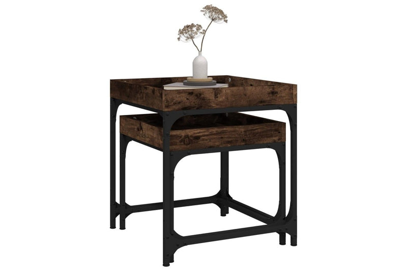 Side Tables 2 pcs Smoked Oak Engineered Wood vidaXL