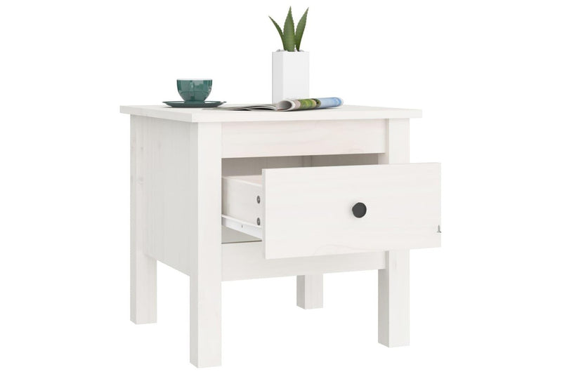 Side Table White 40x40x39 cm Solid Wood Pine vidaXL