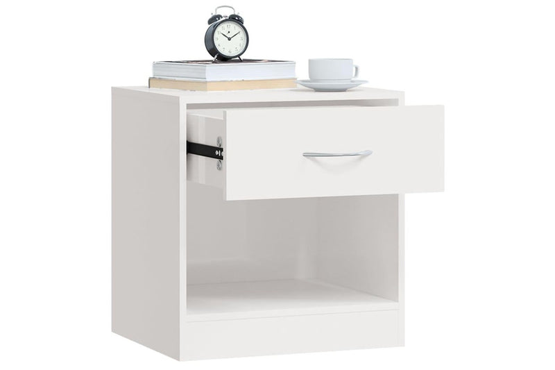 Bedside Cabinets 2 Pcs With Drawer High Gloss White Bedside Tables