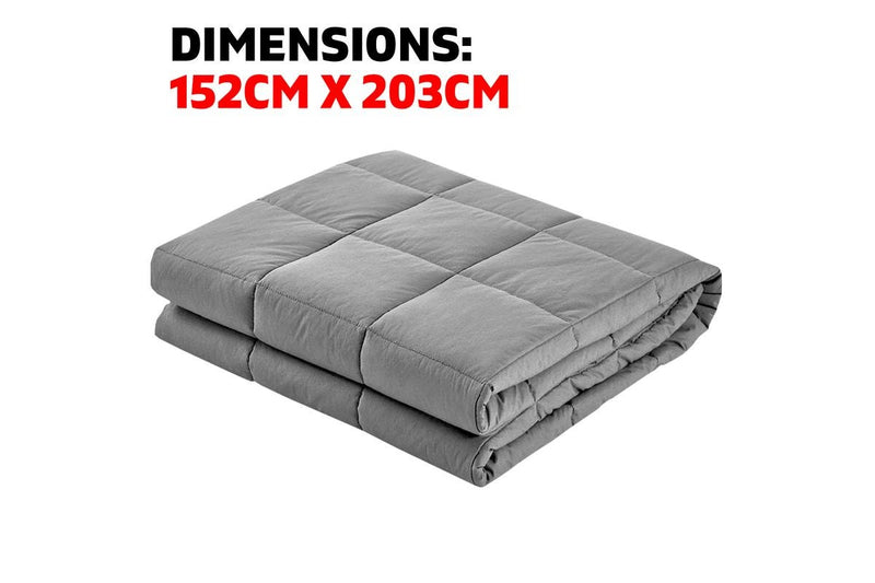 Weighted Blanket 7KG Soft Microfibre Cover Heavy Gravity Deep Relax Light Grey