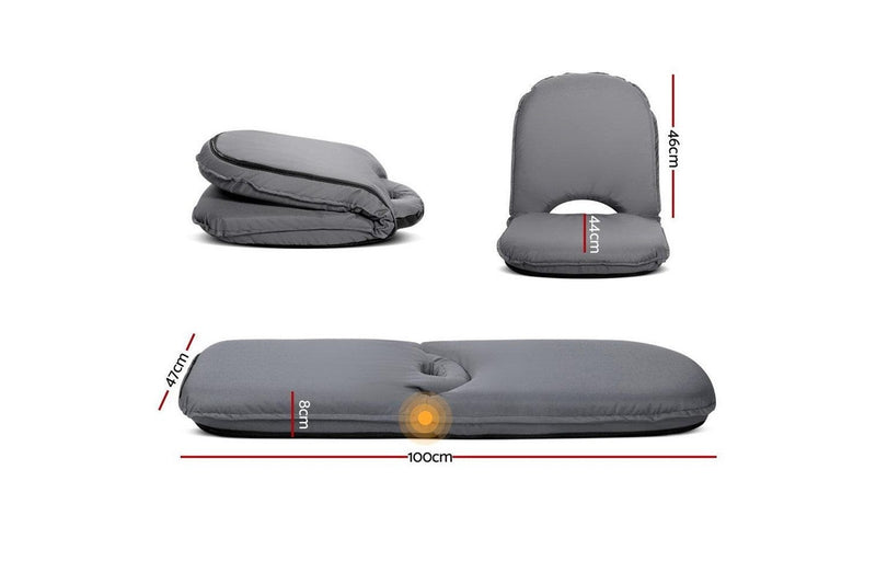Artiss Floor Lounge Sofa Camping Chair Grey