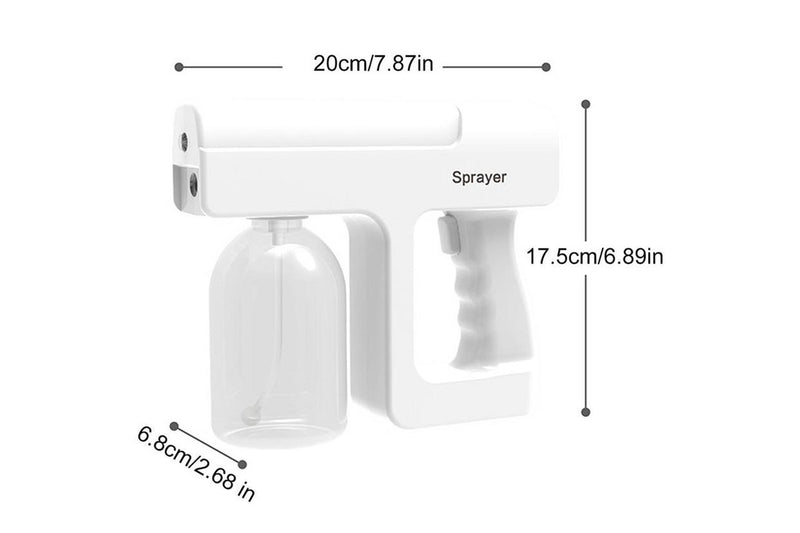 TODO Blue Light Nano Spray Disinfection Gun Air Purifier Sterilizer Portable Rechargeable 300ml - White