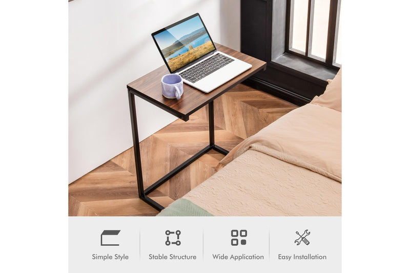 Giantex C Shaped End Table Sofa Side Table Laptop Desk w/Metal Frame Living Room Bedroom