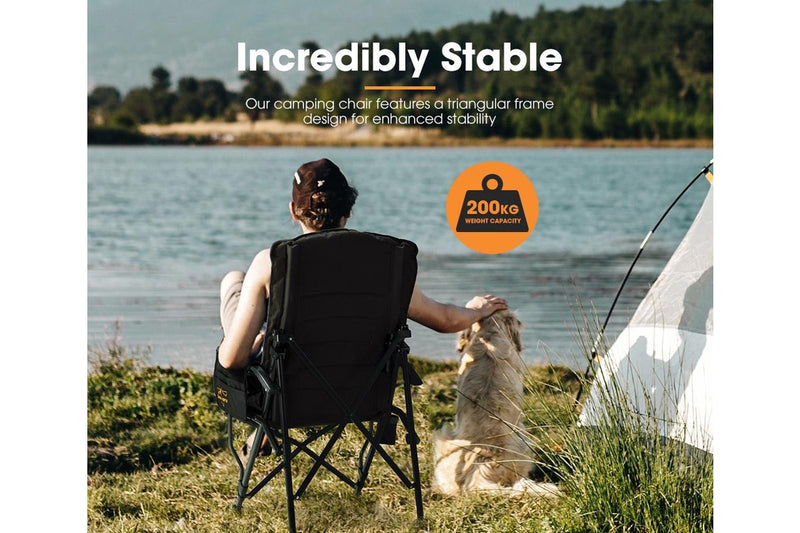 San Hima Folding Camping Chair Outdoor Portable Thick Padding With Storage Bag