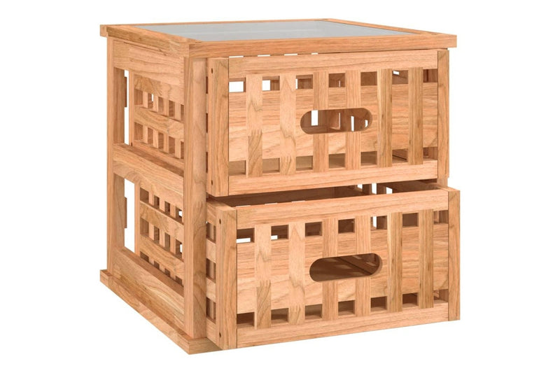 Bedside Cabinets 2 pcs 34x34x34 cm Solid Wood Walnut vidaXL