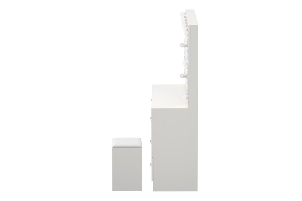 Oikiture Dressing Table Large LED Mirror (White)