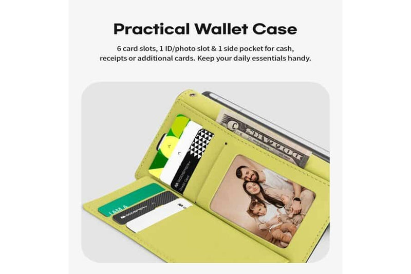 Goospery Samsung Galaxy S22 +/ S22 Plus Rich Diary Wallet Flip Case Leather Card Slots Magnetic Cover (Navy Blue)