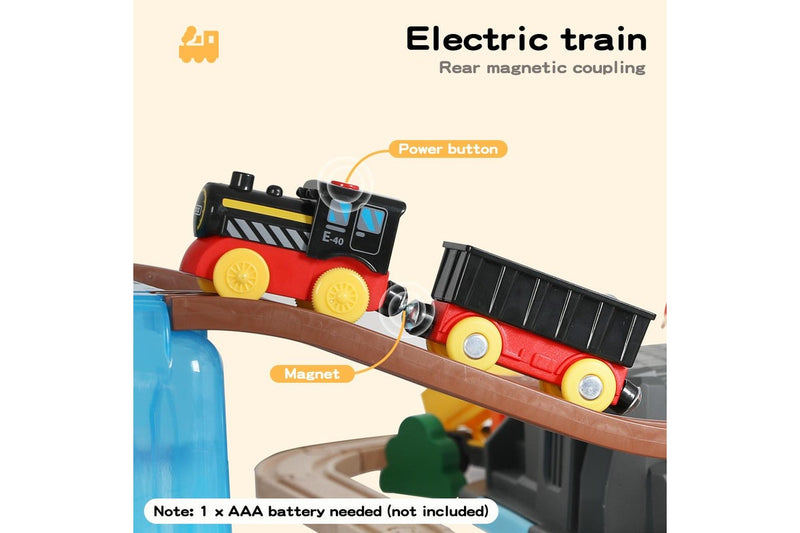 Bopeep Toy Train Set Track DIY Wooden Thomas Miniature Magnetic Trains Xmas Gift