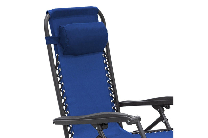 Wallaroo Gravity Reclining Deck Lounge Sun Beach Chair Outdoor Folding Camping Grey Camping Chairs