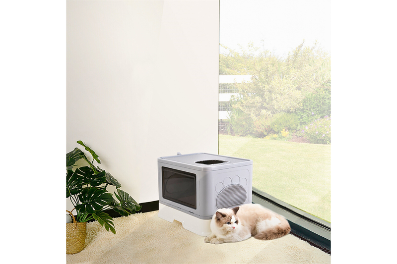 Stylish Box Enclosure With Portable Scoop Drawer Cat Litter