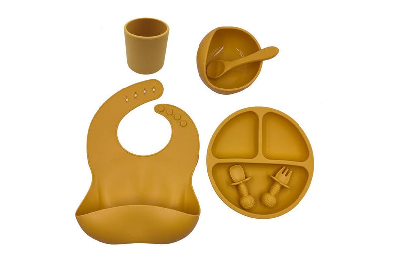 Easy Clean Silicone Baby Bib Cutlery Set Bowl Plate Baby Bibs & Burp Cloths