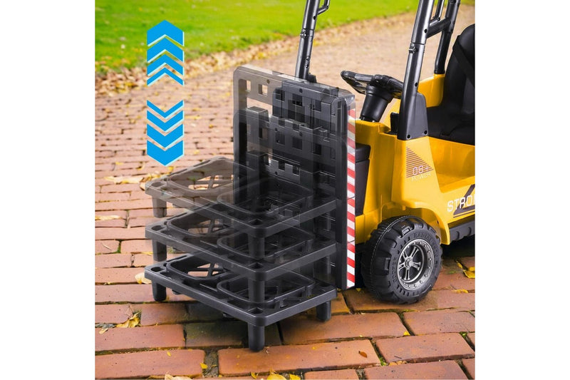 Rigo Kids Electric Ride On Car Forklift Loader Toys Cars Horn Remote 12V Yellow