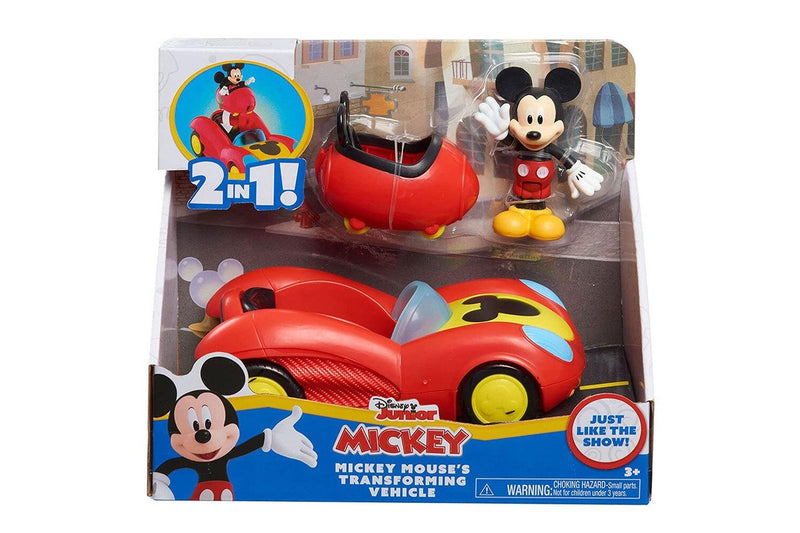 Disney Junior Mickey Mouse Transforming 15cm Vehicle w 8cm Figure Kids Toy 3y+