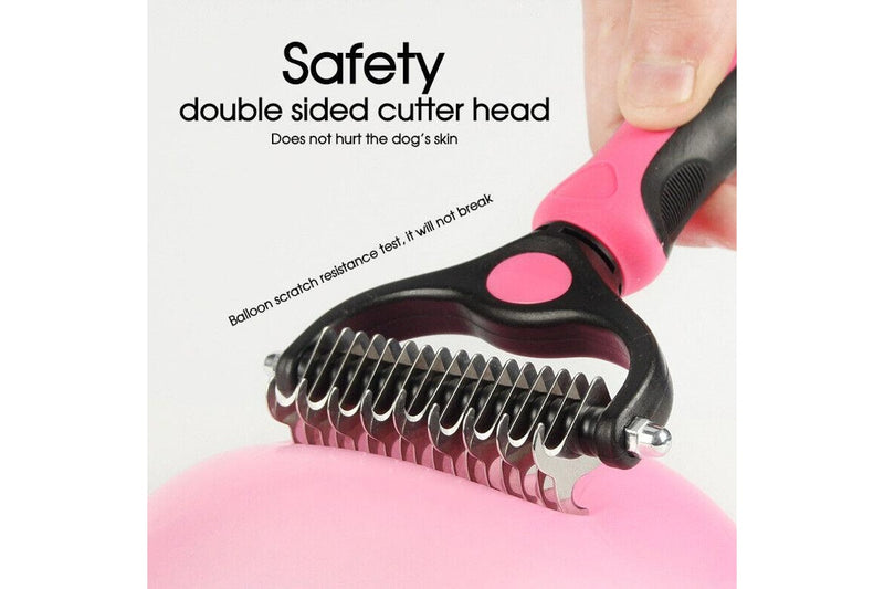 Ozstock Pet Dog Cat Grooming Comb Brush Undercoat Rake Dematting Deshedding Trimmer Blue