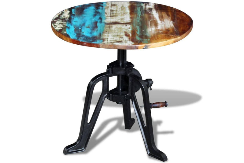 Side Table Solid Reclaimed Wood Cast Iron 60x(42-63) cm vidaXL