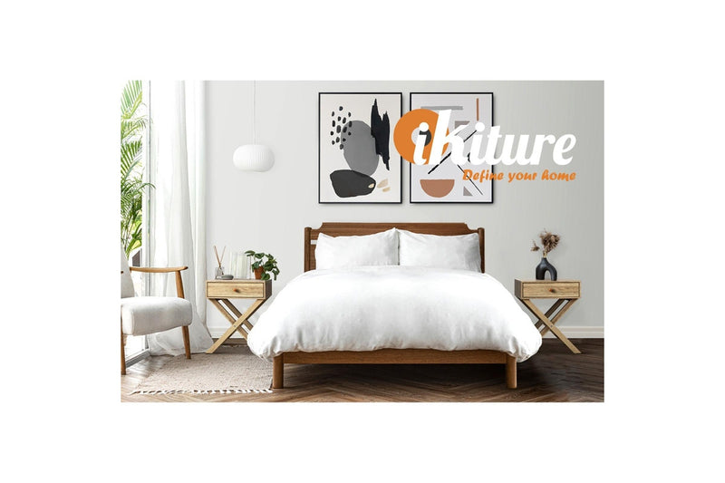 Oikiture Bedside Tables Set of 2 Nightstand Side End Table