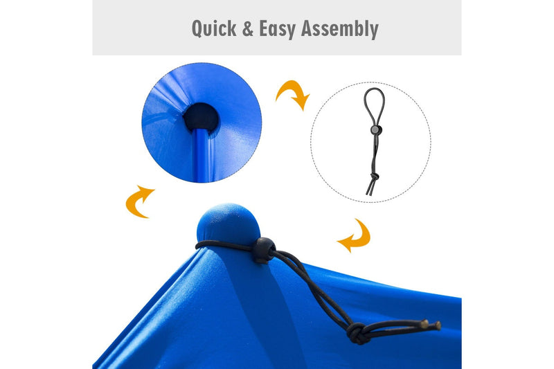 Giantex 3 x 2.8M Portable Beach Sunshade UPF 50+ Beach Shelter Camping Tent Outdoor w/Carrying Bag, Blue