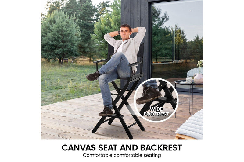 Sarantino Tall Directors Chair - Black