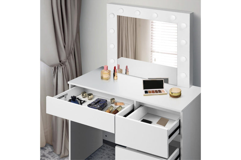 Oikiture Dressing Table Stool Set(White)