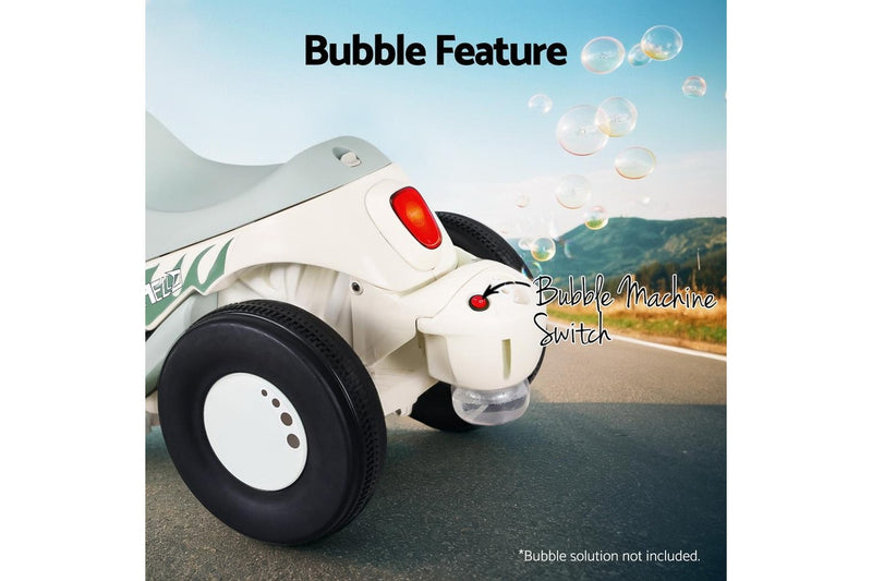 Rigo Kids Ride On Car Electric Motorcycle Motorbike with Bubble Maker Green
