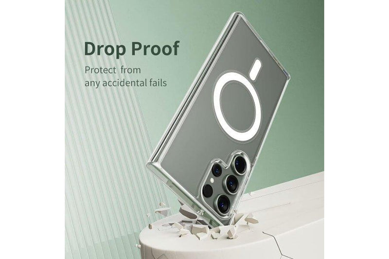 For Samsung Galaxy S24 Ultra MagSafe Magnetic Case with HaloLock Shockproof Military Grade Protection Scratch Resistant Back Clear Protective Cover