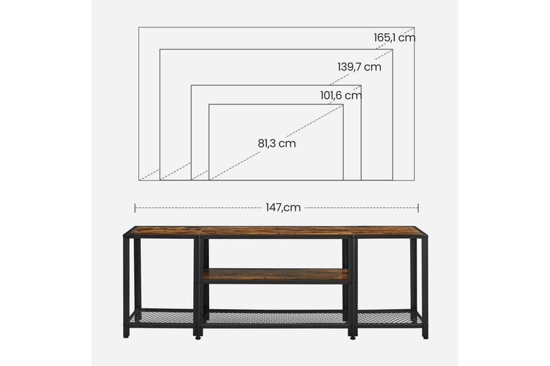 Vasagle 1.47M 3-Tier Industrial TV Stand
