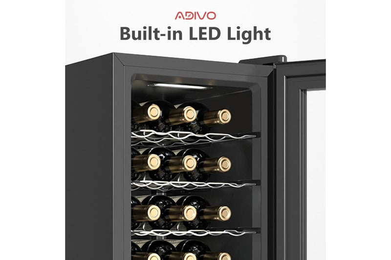 ADIVO Wine Cooler Fridge Compressor Cellar Chiller Temperature Control 18 Bottles