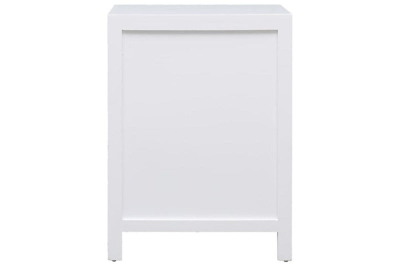 Bedside Cabinet White 38X28x52 Cm Paulownia Wood Bedside Tables