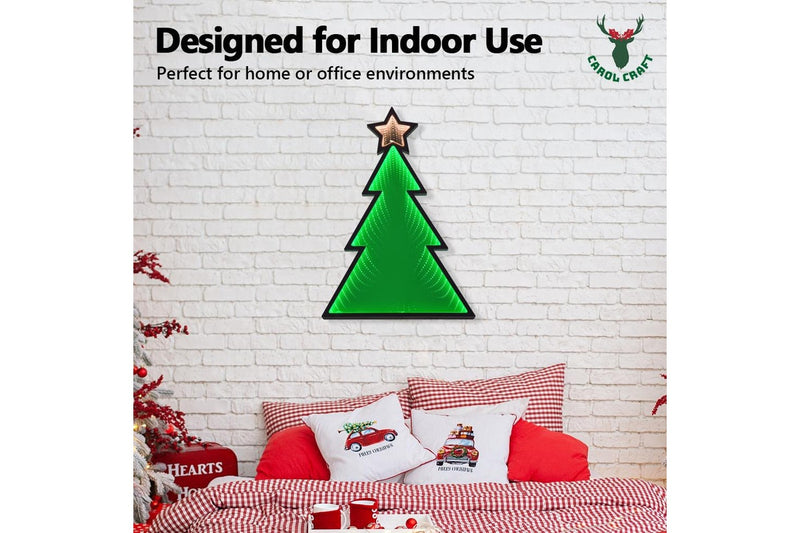 CarolCraft 50cm LED Infinity 3D Mirror Christmas Tree Xmas Light Decoration Home Party