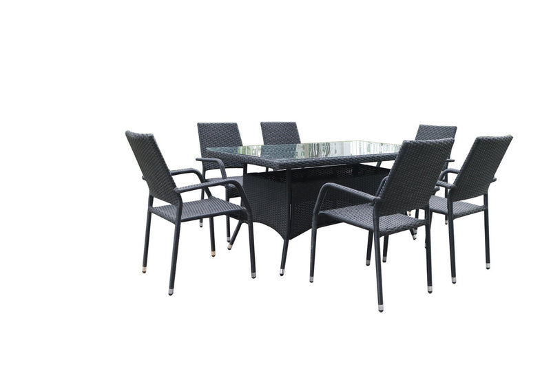 7Pcs Outdoor Dining Set Furniture Chair Table Rattan Wicker Lounge Patio Stylish